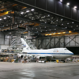 SOFIA in the hangar at Lufthansa Tecknik.