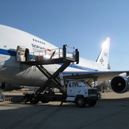 SOFIA seen during preflight cryogen transfer