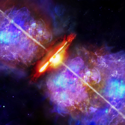 Artist's impression of the accretion burst in the high-mass young star S255IR NIRS 3