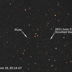 Optical image of the June 23 Pluto occultation star field taken from AAS Press Officer Rick Fienberg's home observatory in New Hampshire. 