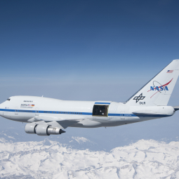 SOFIA flying above California’s snowy Sierra Nevada range