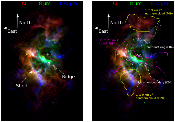 A color image of the emissions in RCW 49