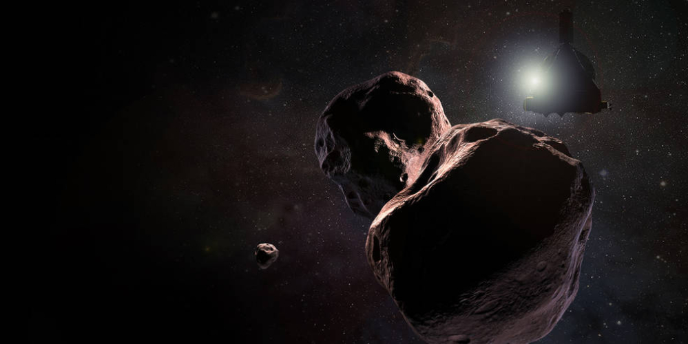 Artist's impression of New Horizons approaching MU69