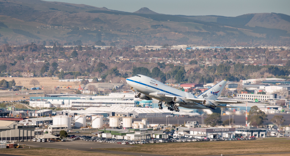 SOFIA takes off from Christchurch airport