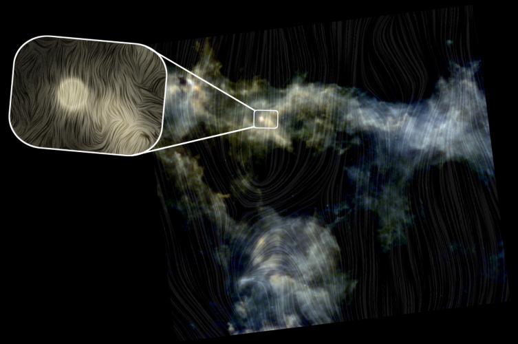 Lupus I cloud complex with inset showing HAWC+ total intensity image of IRAS 15398-3359