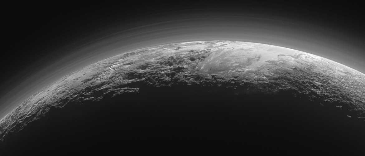 Pluto horizon showing atmosphere